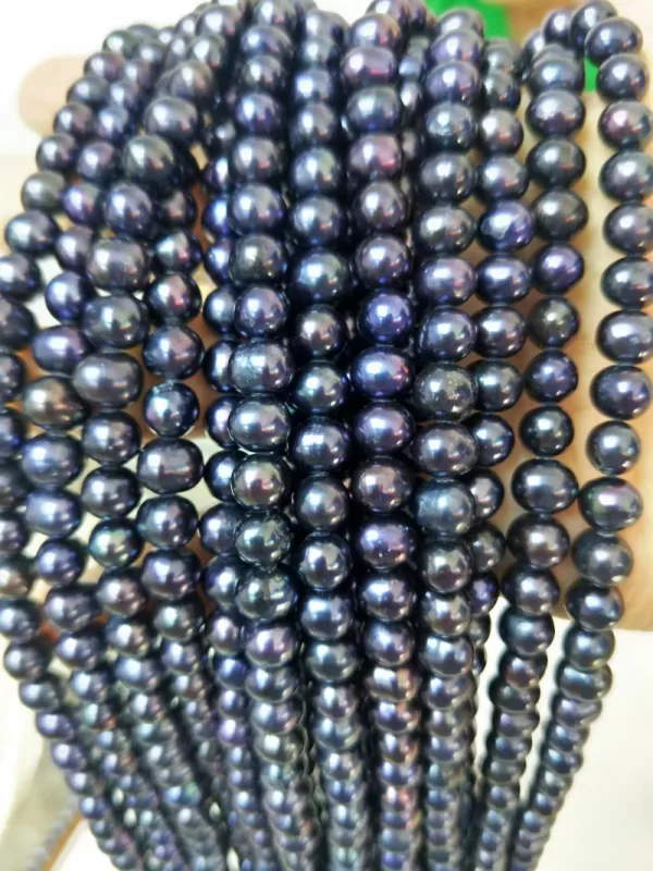 black cultured freshwater pearls 8-9mm 16 inch - Image 6