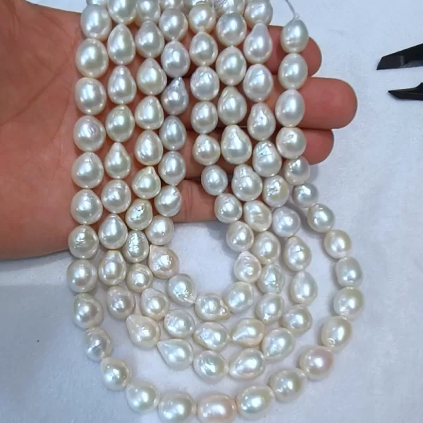 11-13mm drop shape freshwater pearls edison nucleated beaded strands for fine jewelry