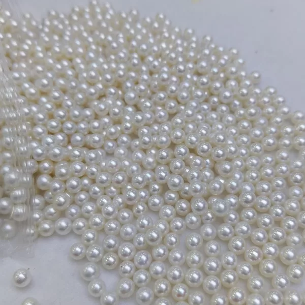 half drilled freshwater round pearl beads 4mm - Image 5