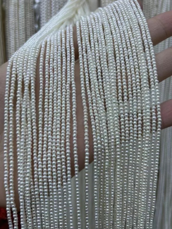 near round 3mm freshwater pearls