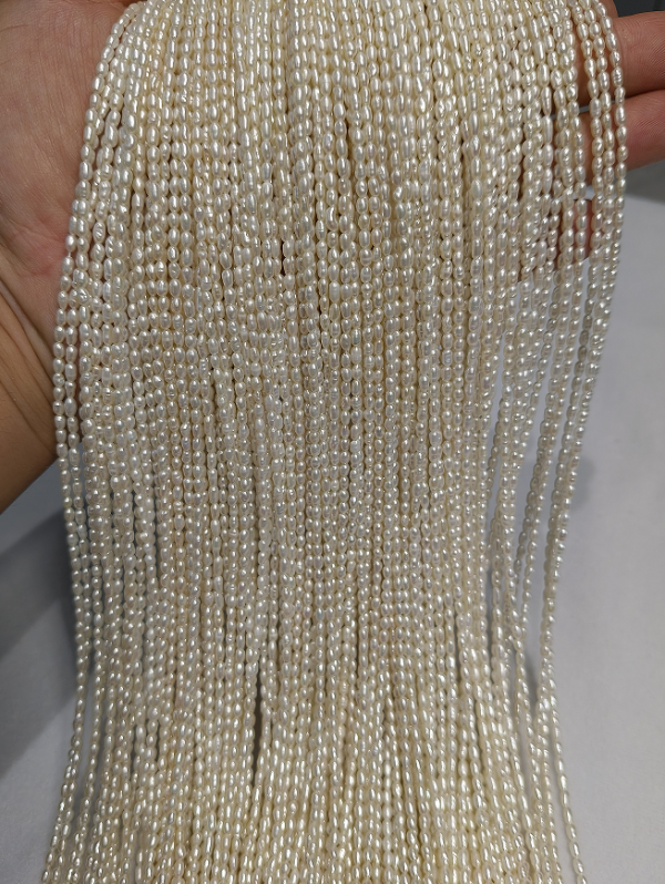 2mm Natural White Tiny Seed Freshwater Rice Pearl Beads – Genuine Rare Tiny Seed Pearls - Image 3