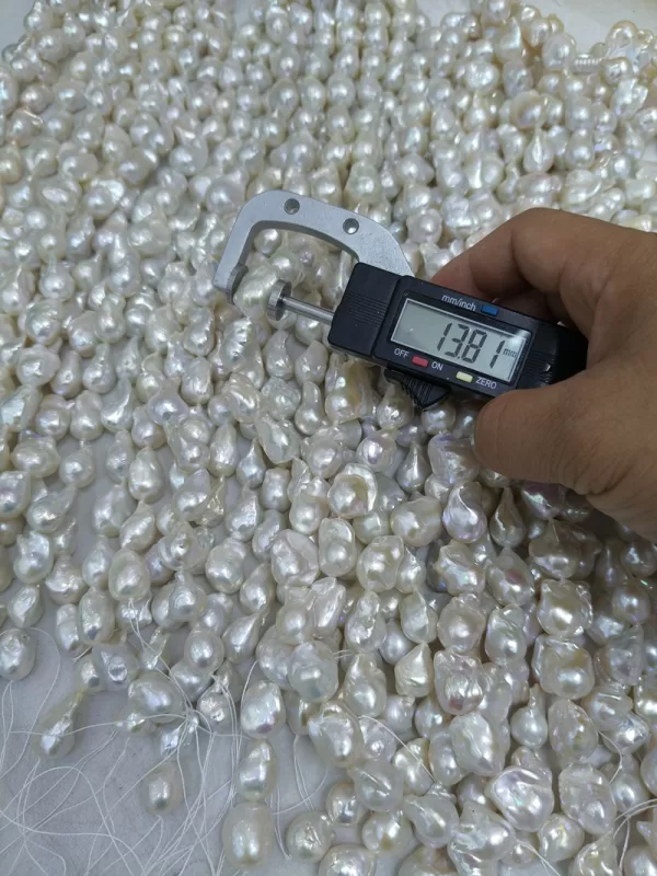 large white baroque pearl necklace strands pearl raw material good shape for making earrings - Image 4