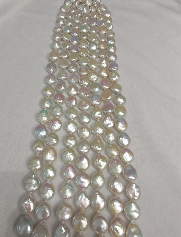 irregular coin shaped freshwater pearl beads 14x17mm for wholesale