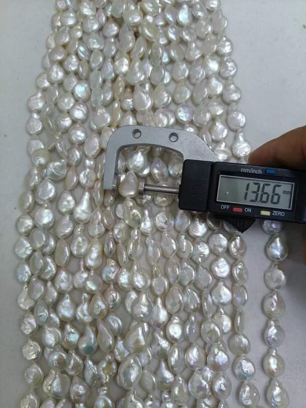 freshwater cultured pearl beads 13x19mm irregular coin shaped beads Supplies for making crafts - Image 8