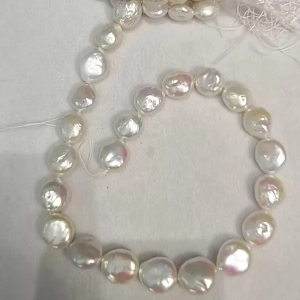 high grade coin shaped freshwater cultured pearl loose strands excellent quality & reasonable price - Image 4