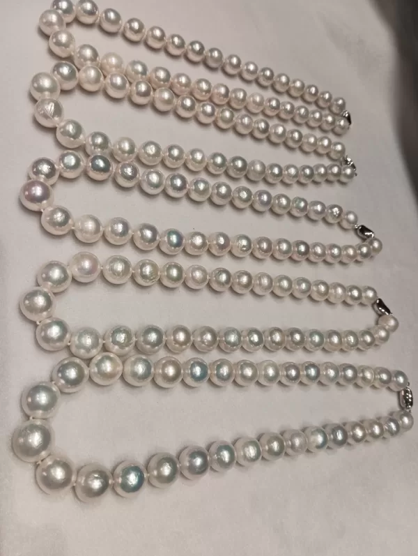 large round freshwater cultured nucleated edison pearl choker necklace 43cm with s925 - Image 3