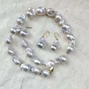 baroque pearl necklace with sterling silver